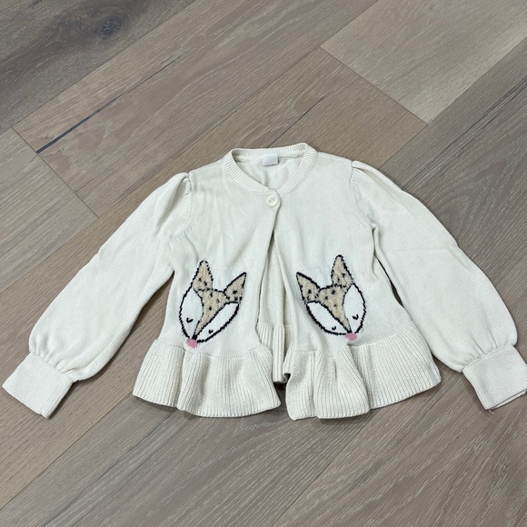 Gap. Girls size 5. Fox peplum cardigan. EUC - Picture 5 of 6